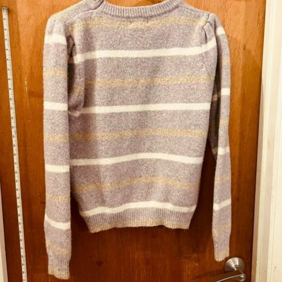 🐻Size L - &Merci - Gray Striped Long Sleeve Sweater - Picture 6 of 7